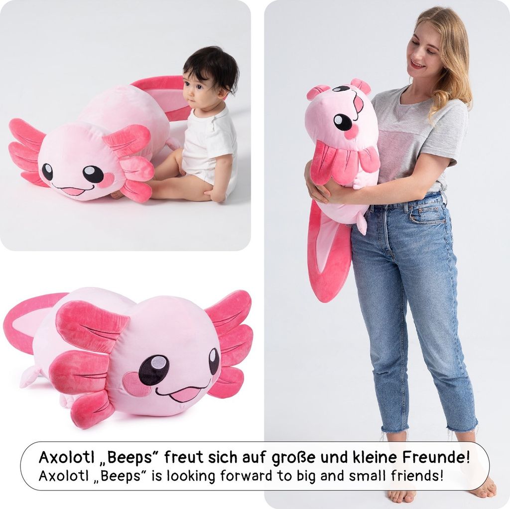Kuschelter Plüschter Axolotl Kuschelter Knder Stoffter 36cm Rosa Geschenkdee