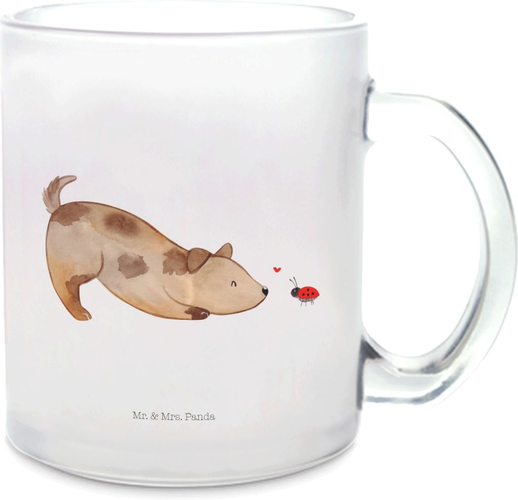 Mr. & Mrs. Panda Tee Tasse Hund Marienkäfer - Transparent - Geschenk, Neugierig, Teetasse, Haferl, Sprüche, Pott, Häferl, Mischlingshund, Hunde,...
