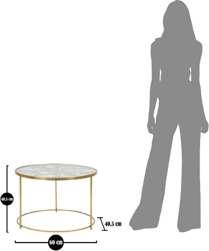 Table Basse Dorée Papillons 60cm en Métal : Design Élégant et Aérien