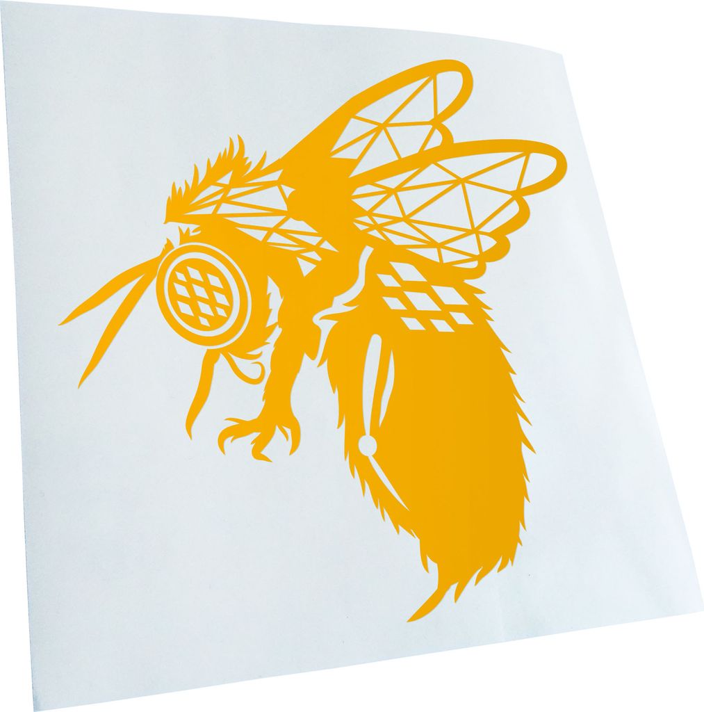 Kiwistar - Autoaufkleber - Biene Polygon Hummel - Weiss - 10x10cm - Aufkleber für Auto, Laptop, Fahrrad, LKW, Motorrad mehrfarbig JDM Decal Racing