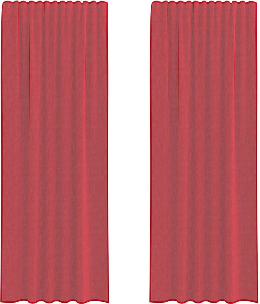 Voile Vorhänge mit Schlaufen 2 Stk. Weinrot 140x260 cm