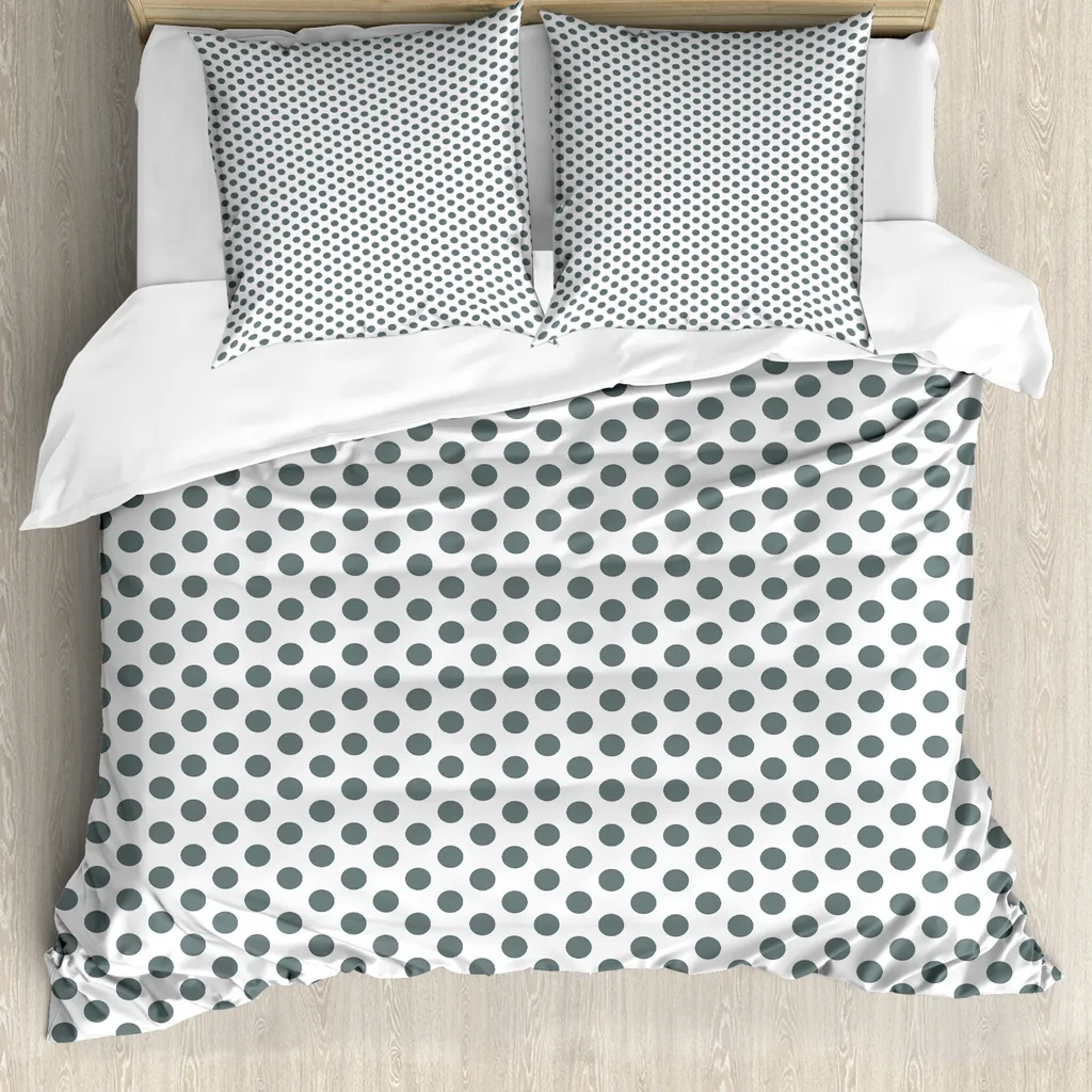 Set Letto ABAKUHAUS Vintage Dots 200x200cm Bianco Antracite