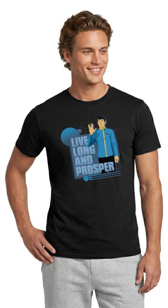 Spreadshirt Star Trek The Original Series Live And Prosper Männer T-Shirt, 4XL, Schwarz