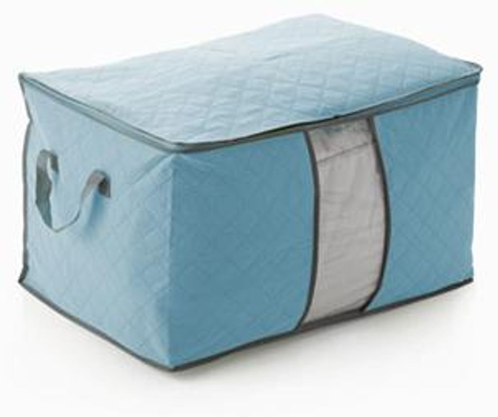 2022 New Hochwertige Aufbewahrungstasche faltbar XL Quilt Container Home Storage Organizer Blanket Clothes Storage 1 Stück (Blau, L)