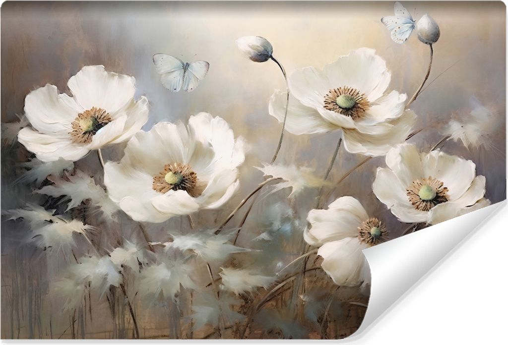 Muralo Vlies Fototapete abstraktes BLUMEN Schmetterlinge Wanddeko Br. 416cm x Hö. 290cm
