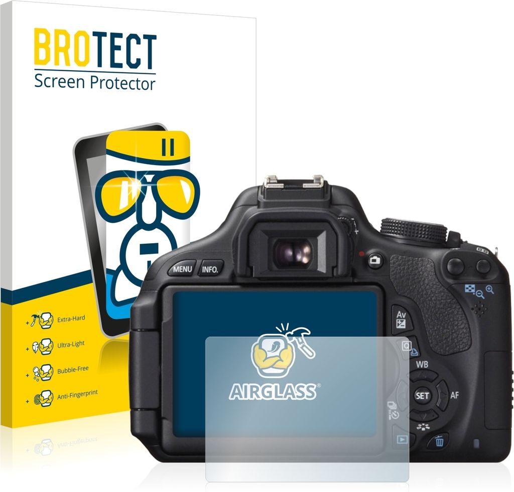 BROTECT Schutzglas für Canon EOS 600D Schutzfolie Panzer Produktbild 