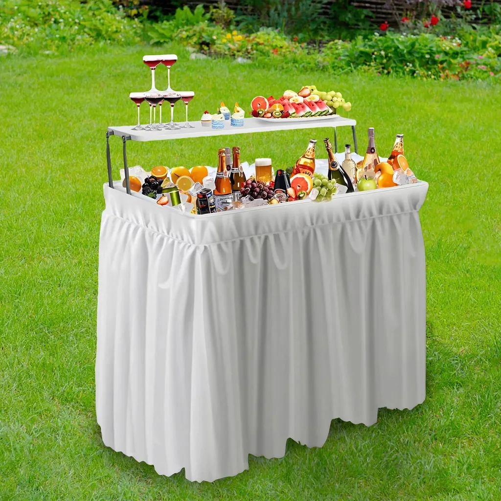 Table de buffet réfrigérée design moderne minimaliste - Métal blanc 1m20