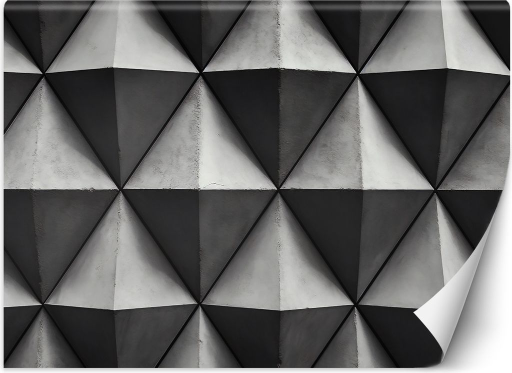 Vlies fototapete Geometrische Dreiecke 3D 200x140 cm Feeby Grau inkl. Kleber einfache Montage