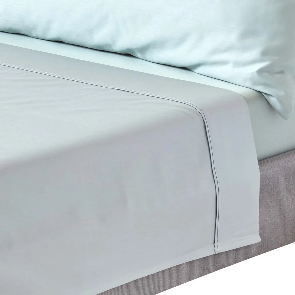 Homescapes Lenzuolo Cotone 400 Fili 275x275 cm Blu Uovo Anatra