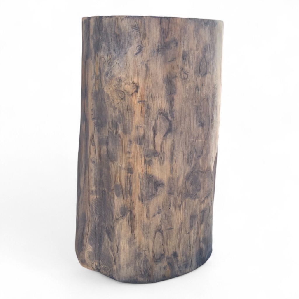 Eichenstumpf 26-32cm Durchmesser, Höhe 35cm, geölt in Anthrazit, Eiche massiv, Massivholz, Couchtisch, Beistelltisch, Dekoständer, Naturprodukt