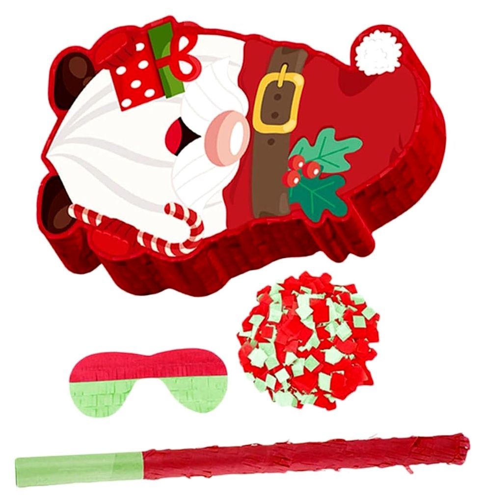 Papierpiñata im Wichtel-Design für Weihnachtsfeiern - Hängende Partydekoration als Gastgeschenk für drinnen und draußen