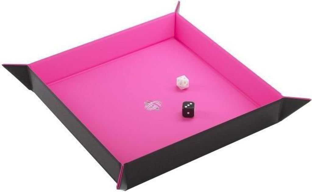 Magnetischer Dice Tray quadratisch Schwarz & Pink, 2-in-1 Wende-Design