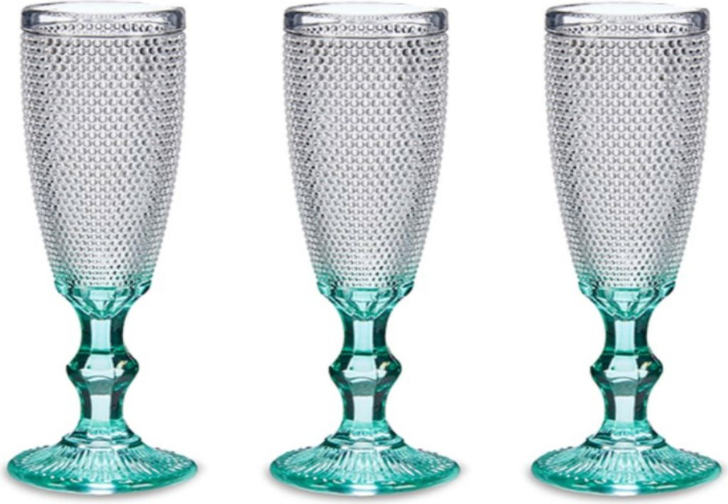 Vivalto - Champagnerglaser Serie Monaco - 6x blau - Boden 180 ml