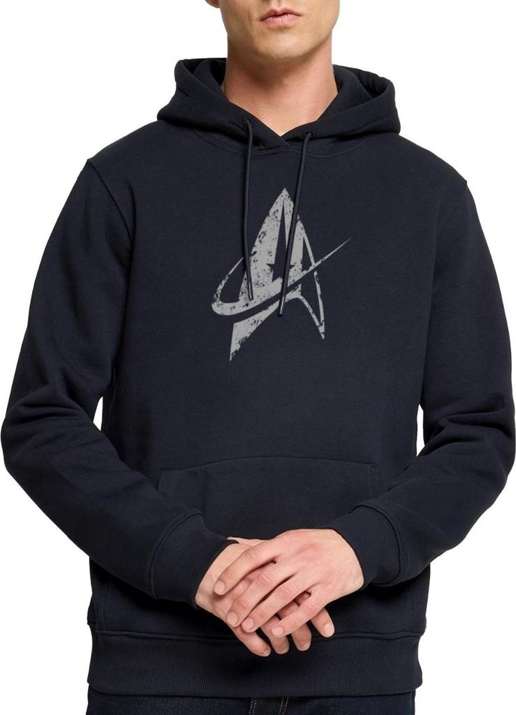 Spreadshirt Star Trek Discovery Delta Abzeichen Used Look Herren Premium Hoodie, S, Navy