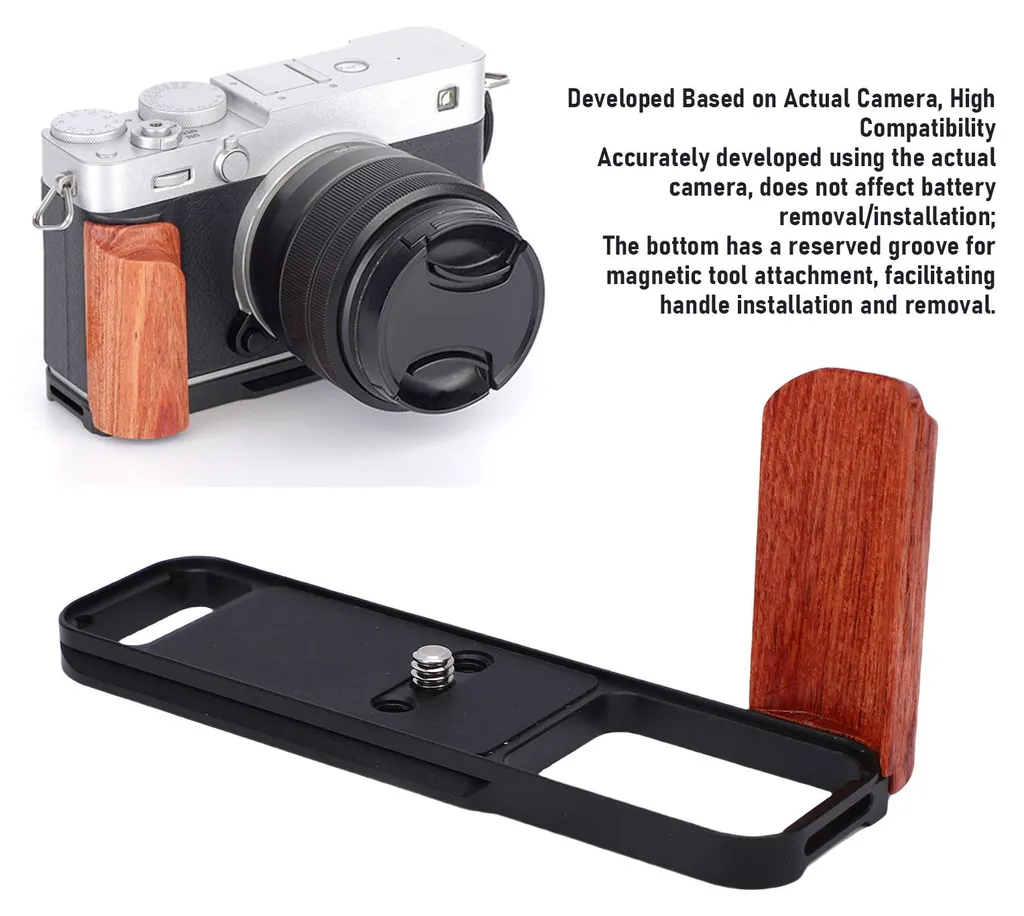Grip à main ergonomique et support L-Bracket pour caméra Fuji X-E5 - 3