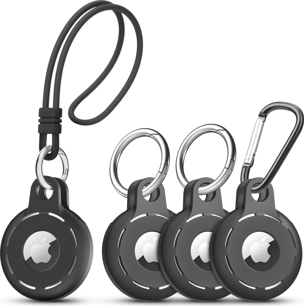 INF Silikon AirTags Hülle für Apple AirTag Tracker Schwarz 4er-Packung