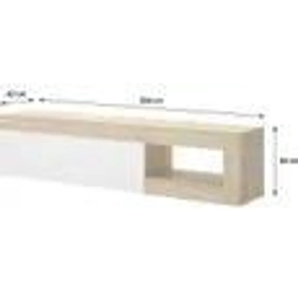 Meuble TV bas LEBO Chêne et Blanc brillant 204 cm - Style scandinave - 6