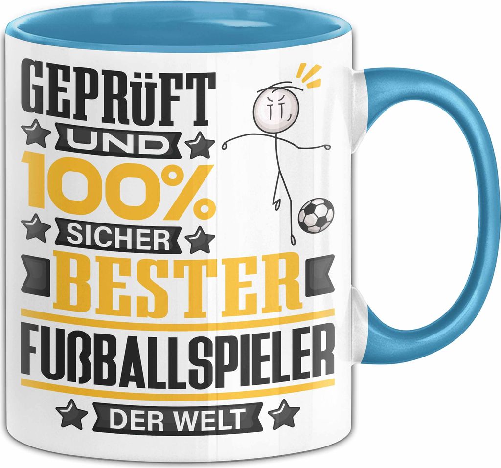 Fußballspieler Geschenk Lustiger Spruch für Fußballspieler Geschenkidee Bester Fußballspieler Der Welt (Blau)