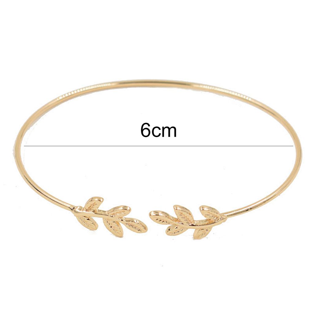 Frauen kreative verstellbare Blatt offene Manschette Armreif Armband Schmuck Zubehör Geschenk-Silber