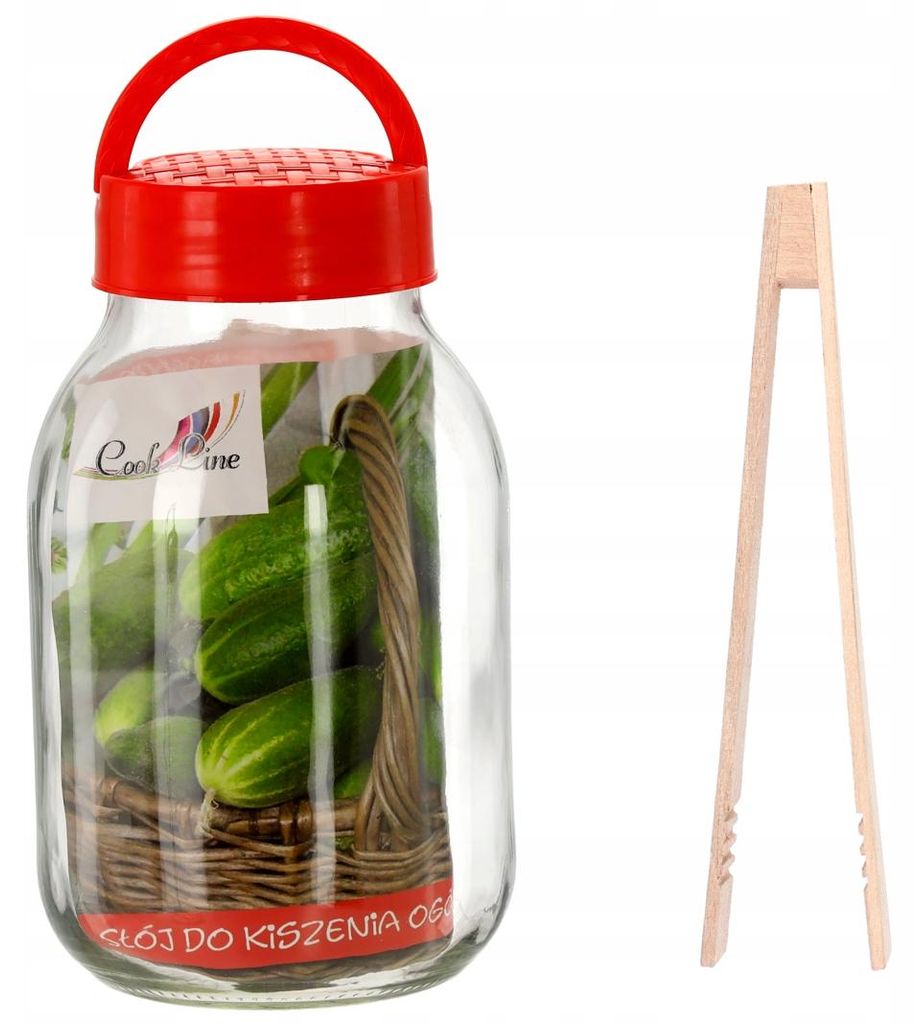 GARDENLINE glazen pot van 3 liter + deksel + receptenhouder Productafbeelding 