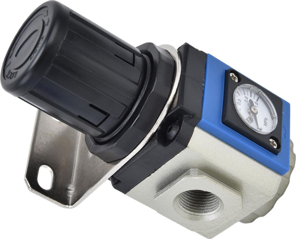 Druckregler für Luftkompressoren, Druckregelventil aus Aluminiumlegierung mit Manometer 0,05–0,9 MPa, GR300-10