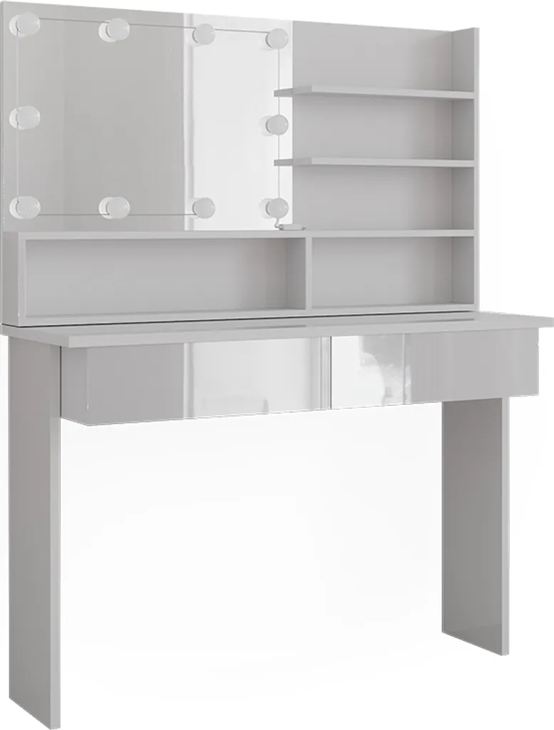 Coiffeuse Vicco Azur Blanc 120cm avec éclairage LED, modèle 42875