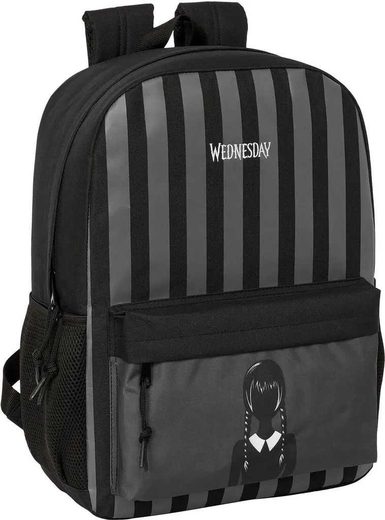 Zaino Scuola Wednesday Nero 32x43x14cm | Zaino Mercoledì Nevermore