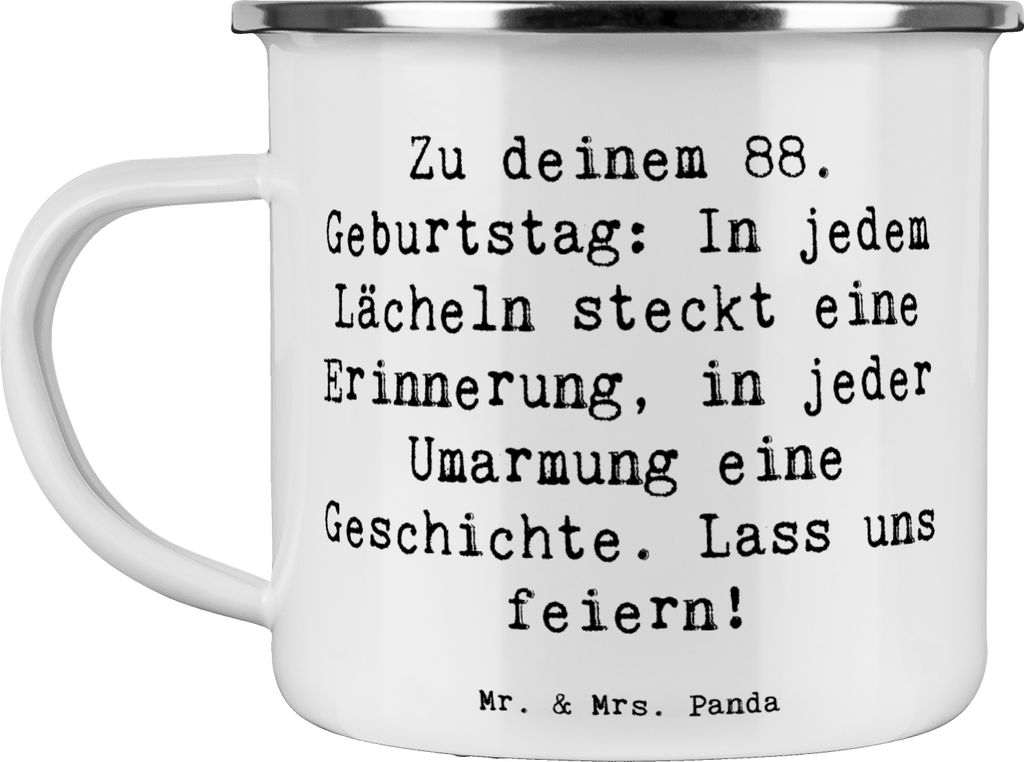 Mr. & Mrs. Panda Teetasse Spruch 88 Geburtstag - Weiß - Geschenk, 88., liebevoll gestaltet, Pott, Happy Birthday, Emaille Tasse, becher, spezielle...
