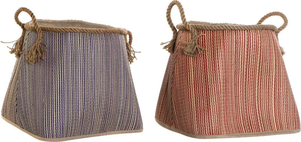 Grands paniers tressés 45 cm en fibre naturelle - Finition artisanale x2