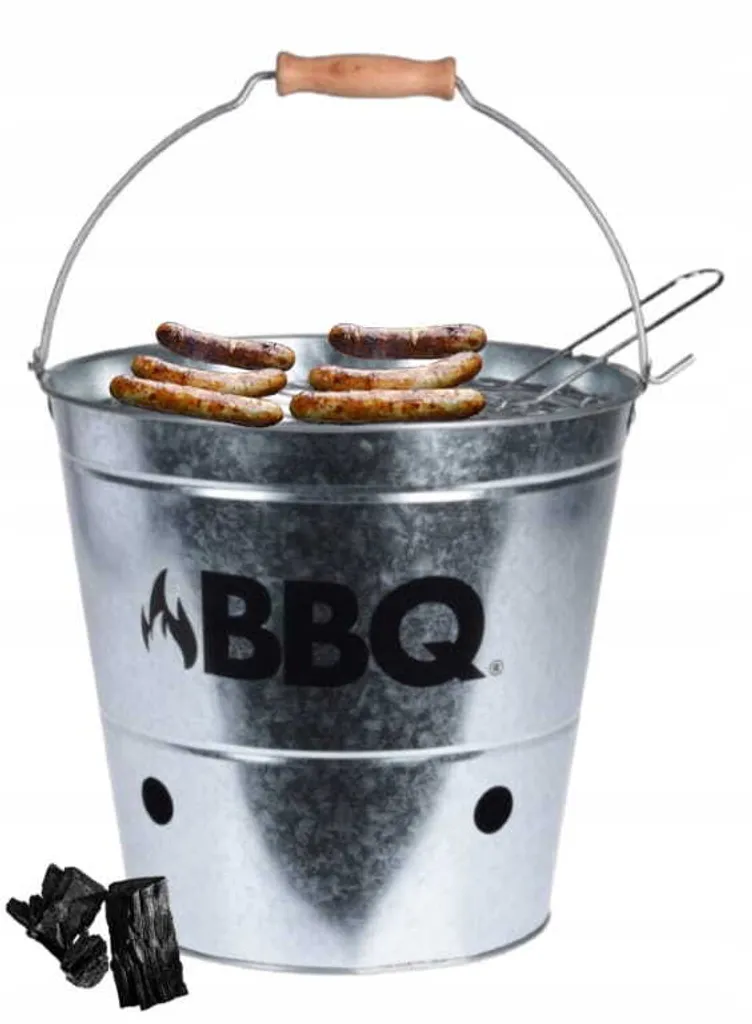 Seau à charbon de bois 26,5 cm anti-salissure pour barbecue propre