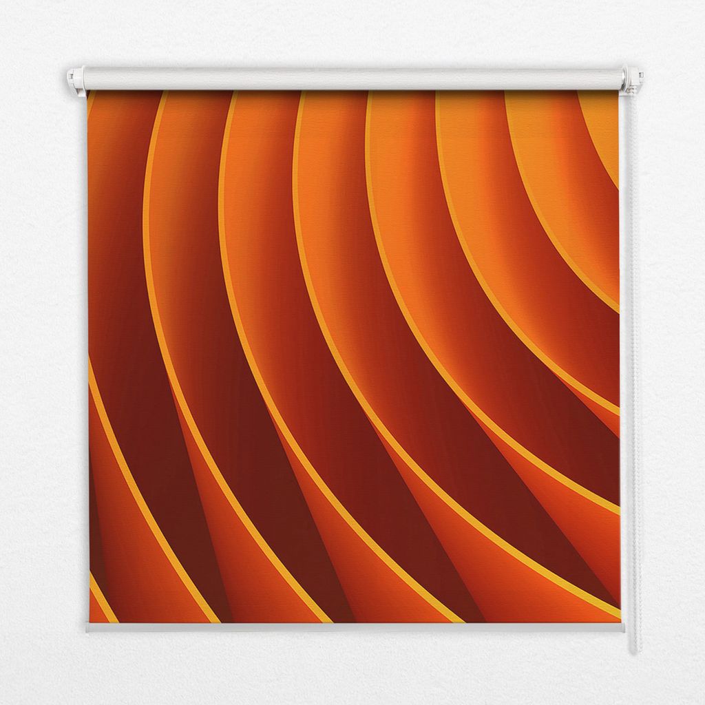 Seitenzug-Rollo Fensterrollo Jalousie - Lichtdurchlässig Springrollos - 110x140 cm - Orange Abstraktion