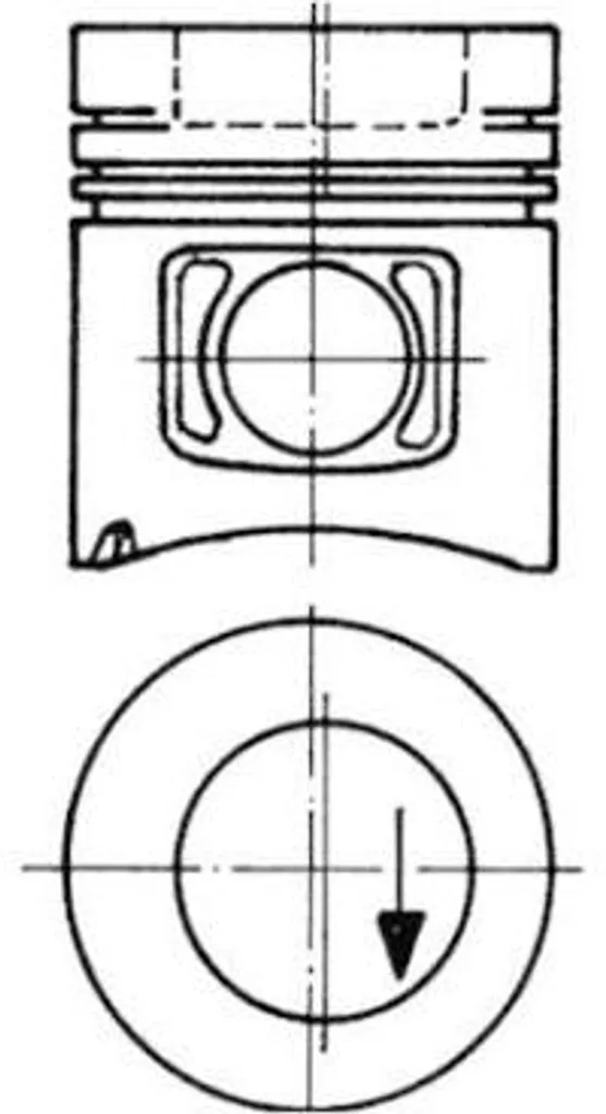 Piston de Moteur Complet KOLBENSCHMIDT 93298600 avec Segments d'Étanchéité