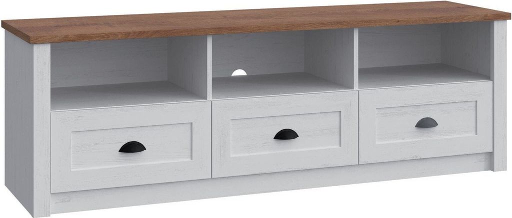 Gala-Möbel RTV-Schrank Andersen Provence 3 Schubladen Eiche Lefkas 158 cm