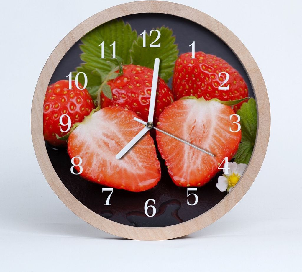 Holzuhr 30fi cm wanduhr - Erdbeer-Frucht
