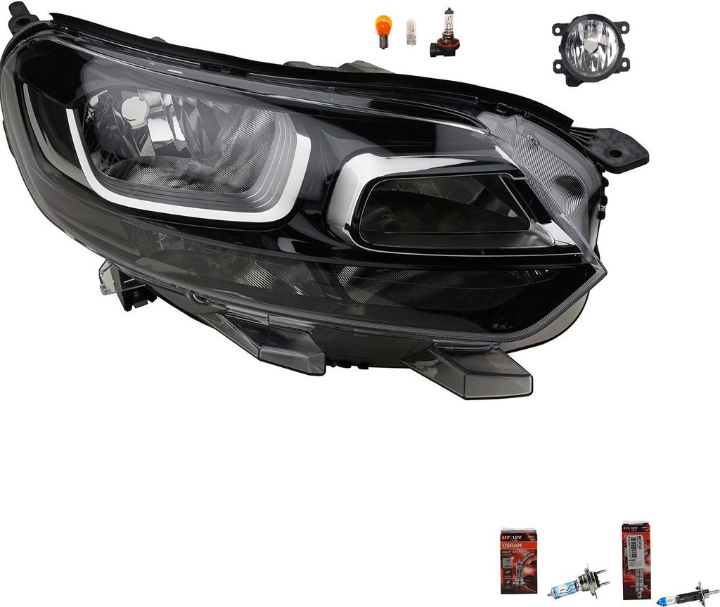 Johns, Scheinwerfer Re + Osram Night Breaker Laser passend für Citroen Jumpy Spacetourer 9808567680 00006208Q3 6208Q3 SU001A3436