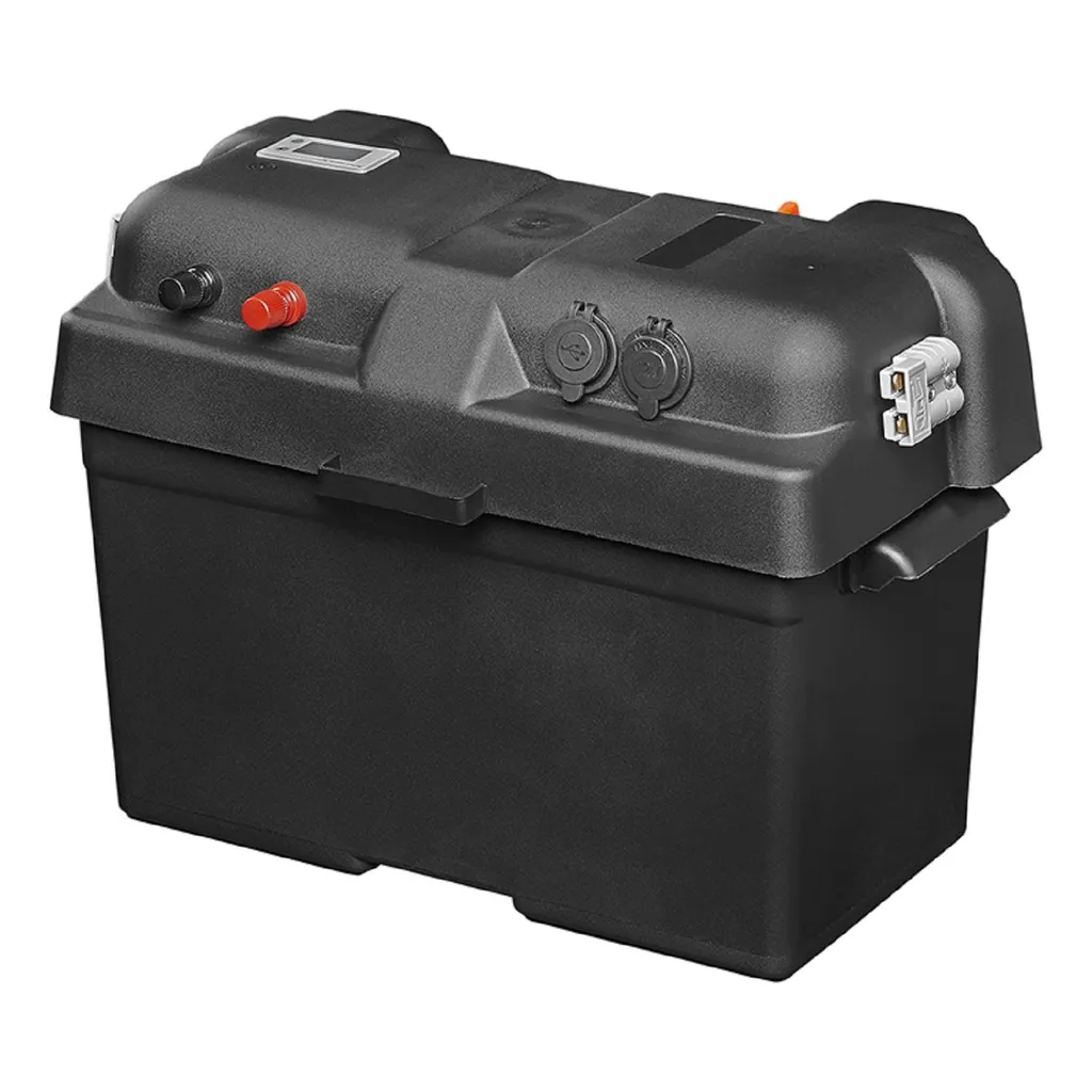 Boîte Batterie avec Voltmètre Intégré et Double Port USB de Charge