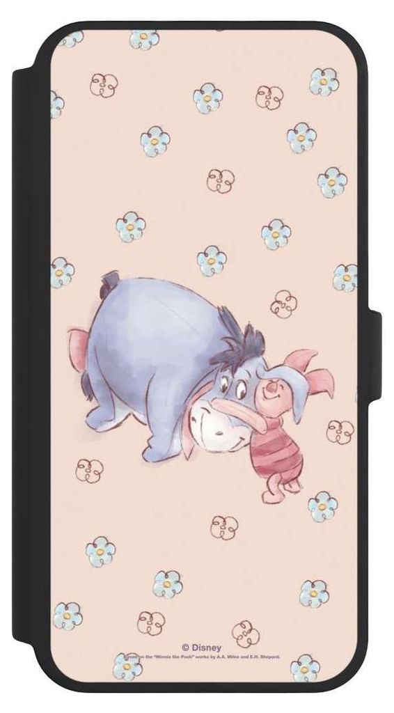 NIVOCASE Klapphülle für Apple iPhone 16 Pro Max Handyhülle aus Kunst Leder NIVOflip schwarz Disney Esel Winnie Puuh Ferkel
