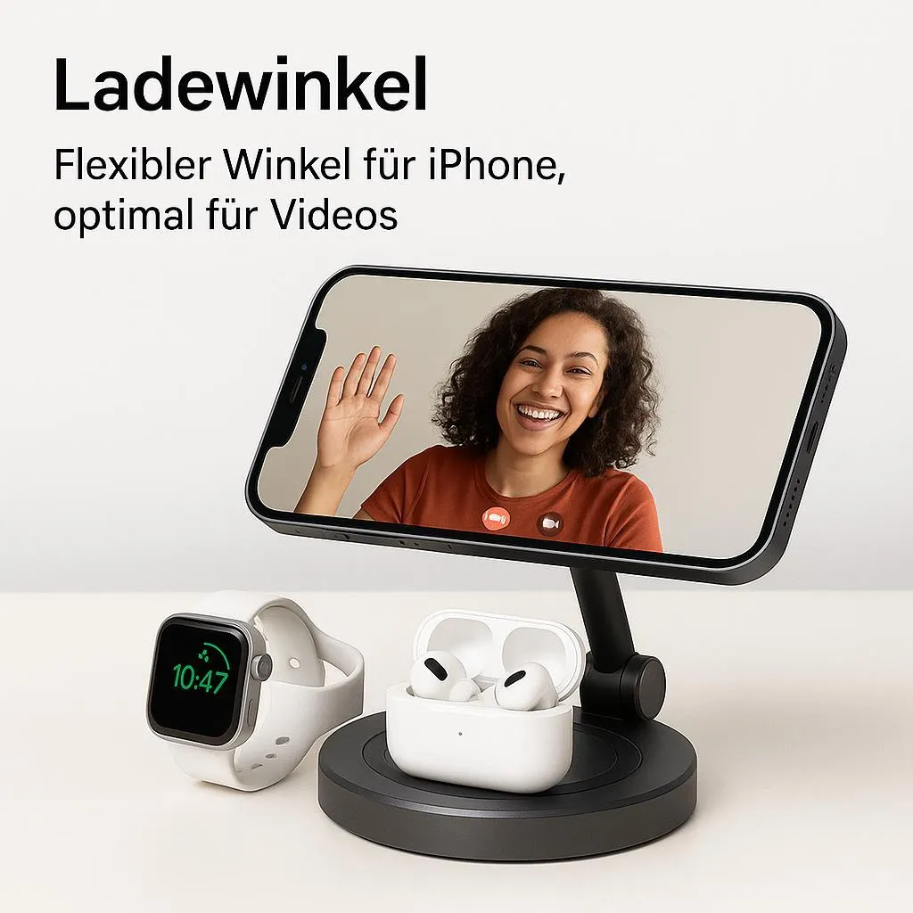 Station de charge induction 2 en 1 compatible MagSafe iPhone et Watch