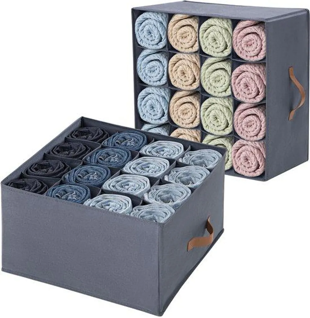 Organiseur de vêtements en tissu pour armoire avec 16 compartiments
