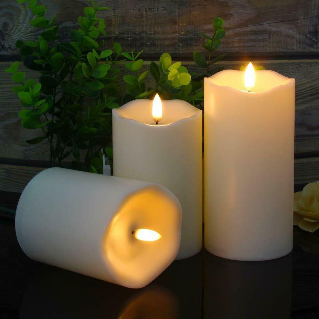 3er Set LED Kerzen Flammenloses Kerzenlichter Teelichter Warmweiß LED Kerze Lichter Flackernde LED Lampe mit Fernbedienung Haus Dekoration