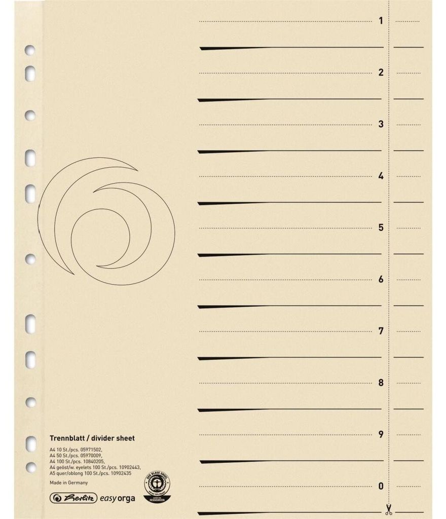 Herlitz Trennblatt     A4 Manilakarton chamois  50er Image du produit 