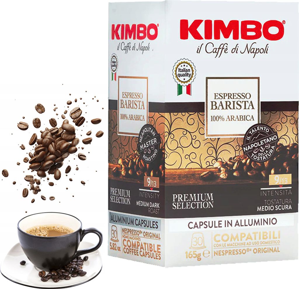 Kimbo Espresso Barista 100% Arabica, Kaffeekapsel, Espresso, 5,5 g, Medium-dark roast, Nespresso, 30 Stück(e)