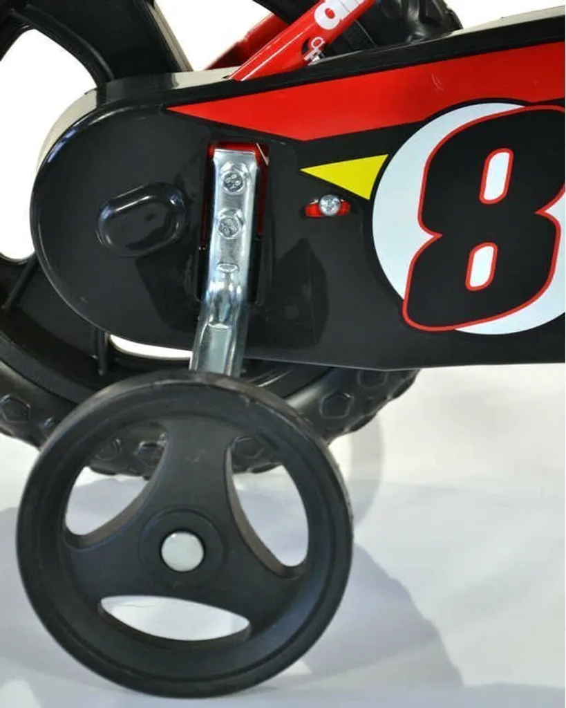 Vélo 12 pouces garçon Dino Pro Cross Rouge/Noir avec roues stabilisatrices - 17