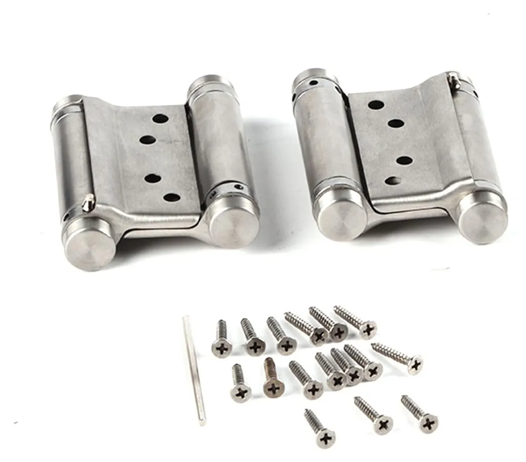 Charnière à ressort en acier inoxydable robuste - Lot de 2 pièces inox