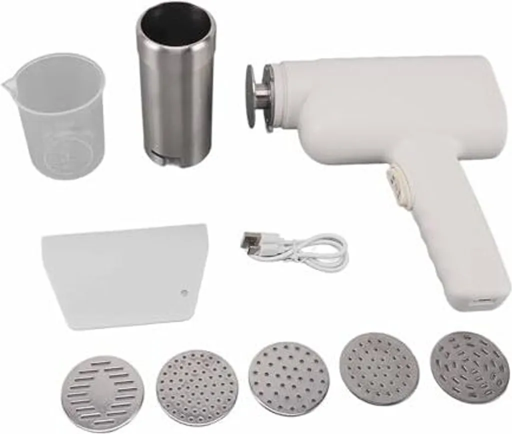 Macchina Pasta Elettrica Ricaricabile 5 Stampi Automatica Bianco