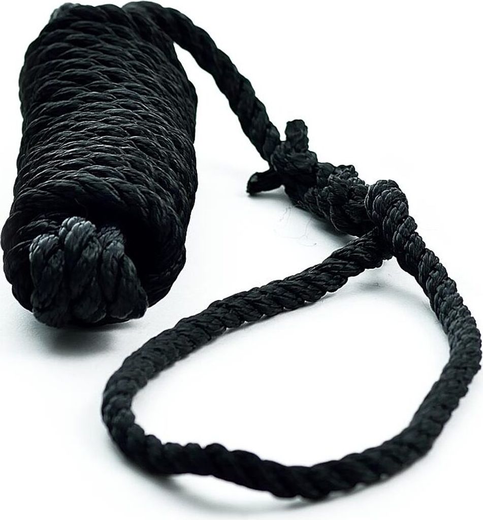 Festmacherleine mit Auge, Schwarz, 5m, Ø 10mm, aus reißfestem Polyester