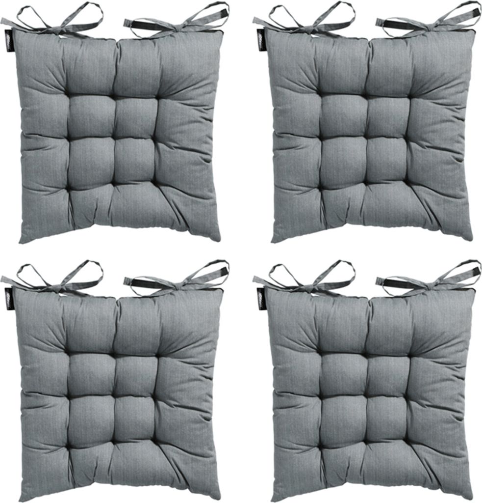 Madison - Sitzkissen Tuscany Basic grau - ca. 46x46 cm - 4er-Set