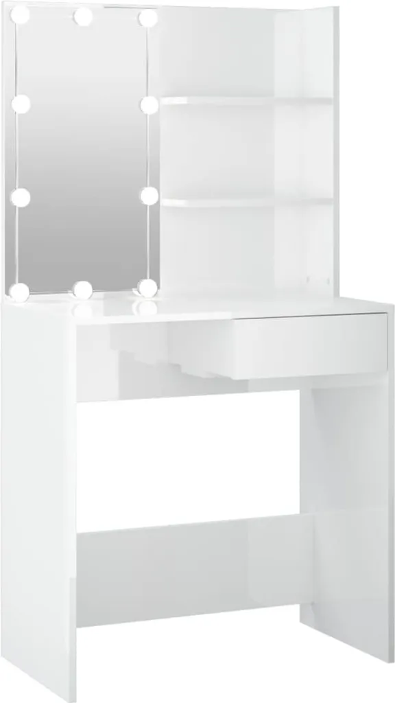 Esclusiva Toletta Bianco Lucido con LED 74,5x40x141 cm | Design Luxury