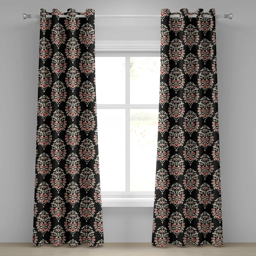 Tenda Damasco ABAKUHAUS Nero Crema Rubino | Stile Vittoriano Top