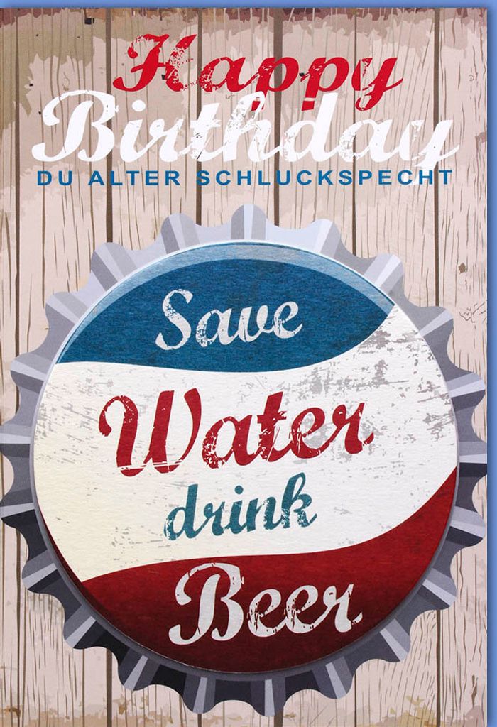 Geburtstag – Humor - Bierdeckel - Glückwunschkarte im Format 11,5